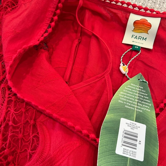FARM Rio Red Richilieur Mini Dress XS - Picture 8 of 11